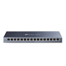 TP-Link 16 Port Gigabit Ethernet Network Switch, Desktop/ Wall-Mount, Fanless, Sturdy Metal w/ Shielded Ports, Traffic Optimization, Unmanaged, Limited Lifetime Protection (TL-SG116) Black
